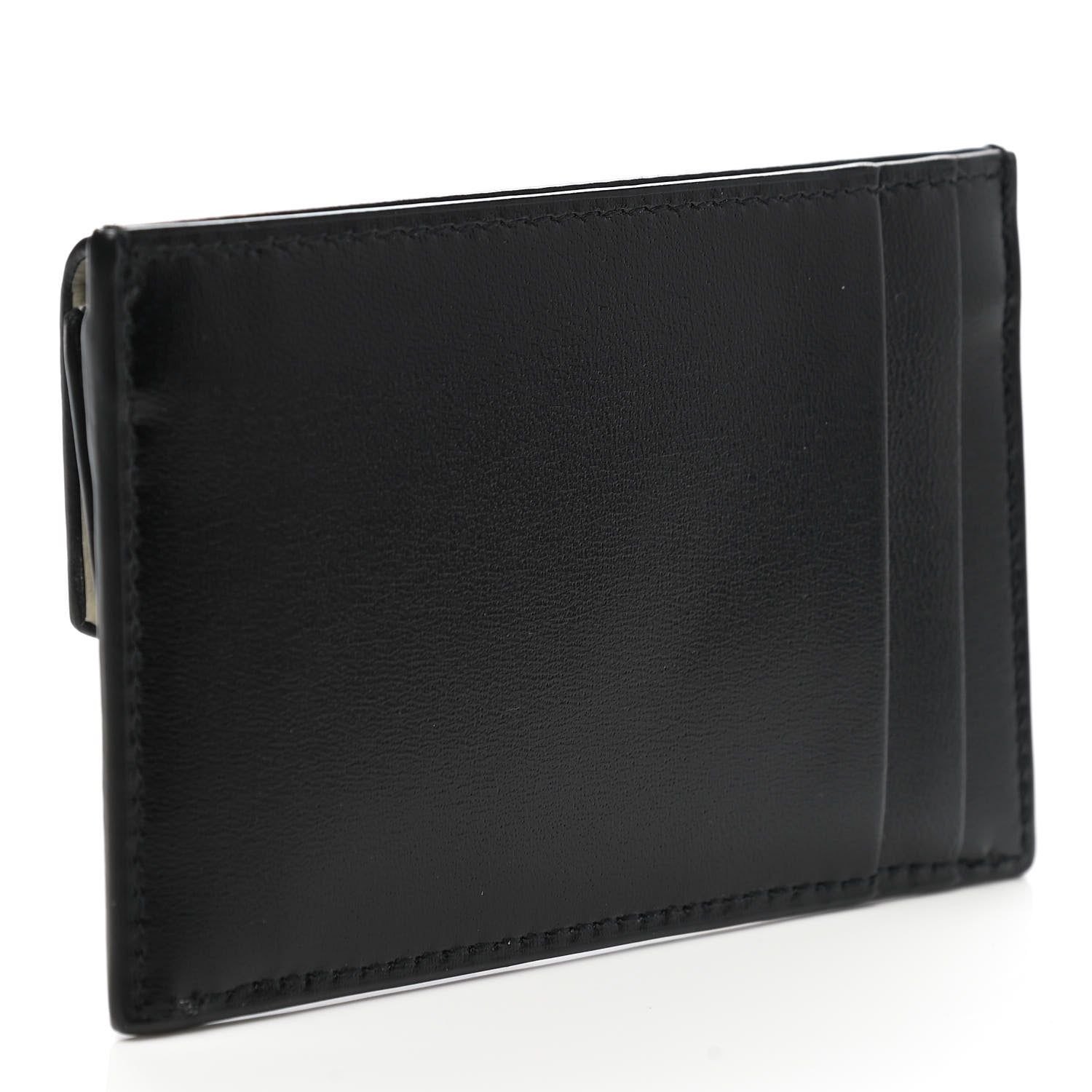 Saint Laurent Calfskin Uptown Monogram Card Case Black 3 of 8