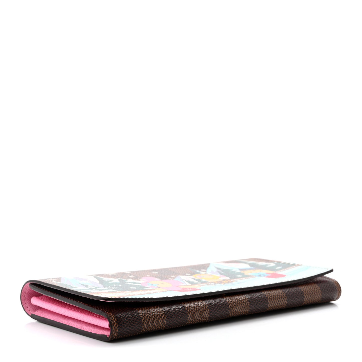 Damier Ebene 2023 Christmas Animation Ice Skating Sarah Wallet Pink