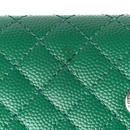 Saint Laurent Grain De Poudre Textured Mixed Matelasse Triquilt Small Monogram Envelope Wallet Green Field 9 of 9