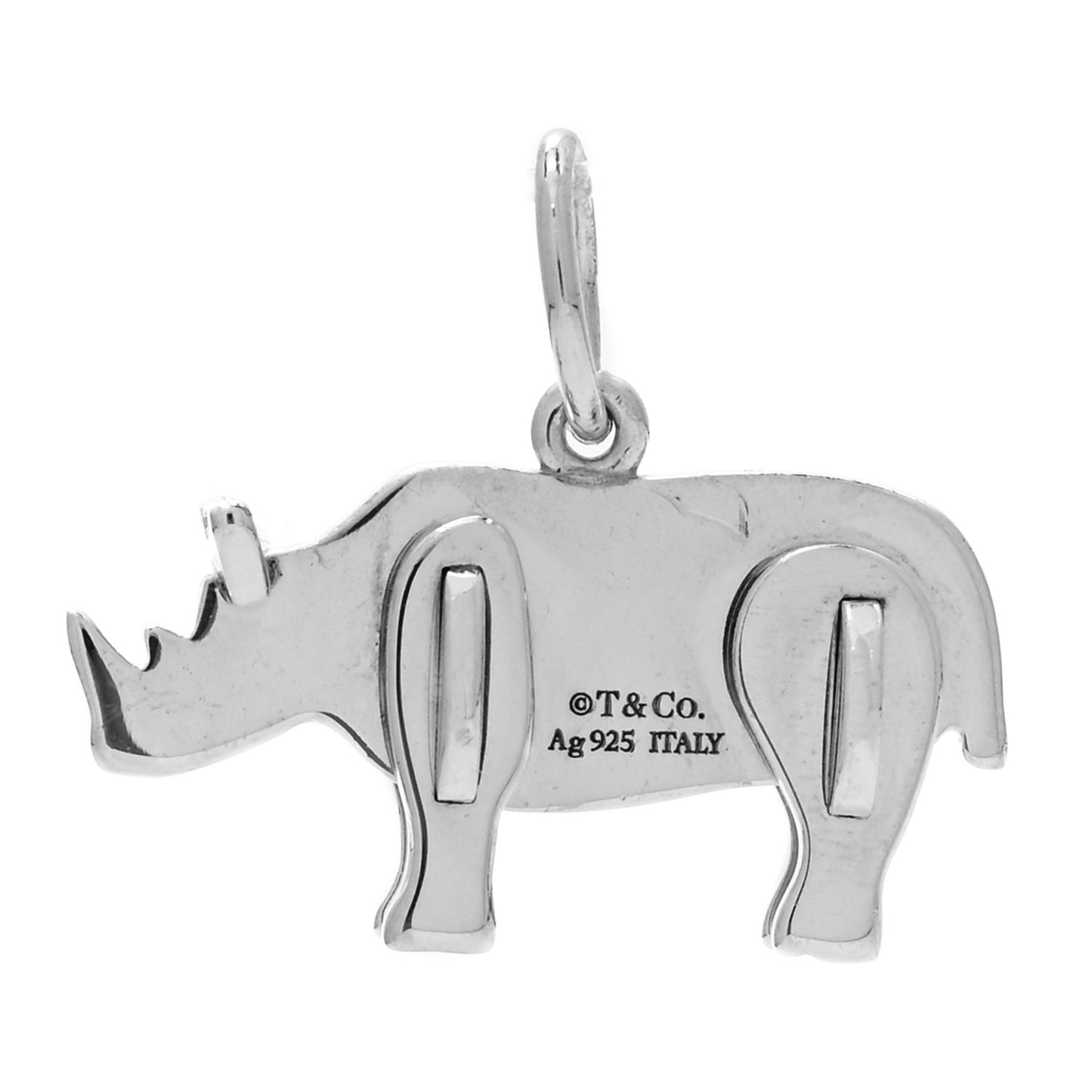 Sterling Silver Save the Wild Rhino Charm