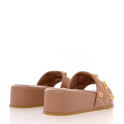 Valentino Garavani Nappa Roman Stud 30/50mm Platform Slide Sandals 36 Rose Cannelle 4 of 9