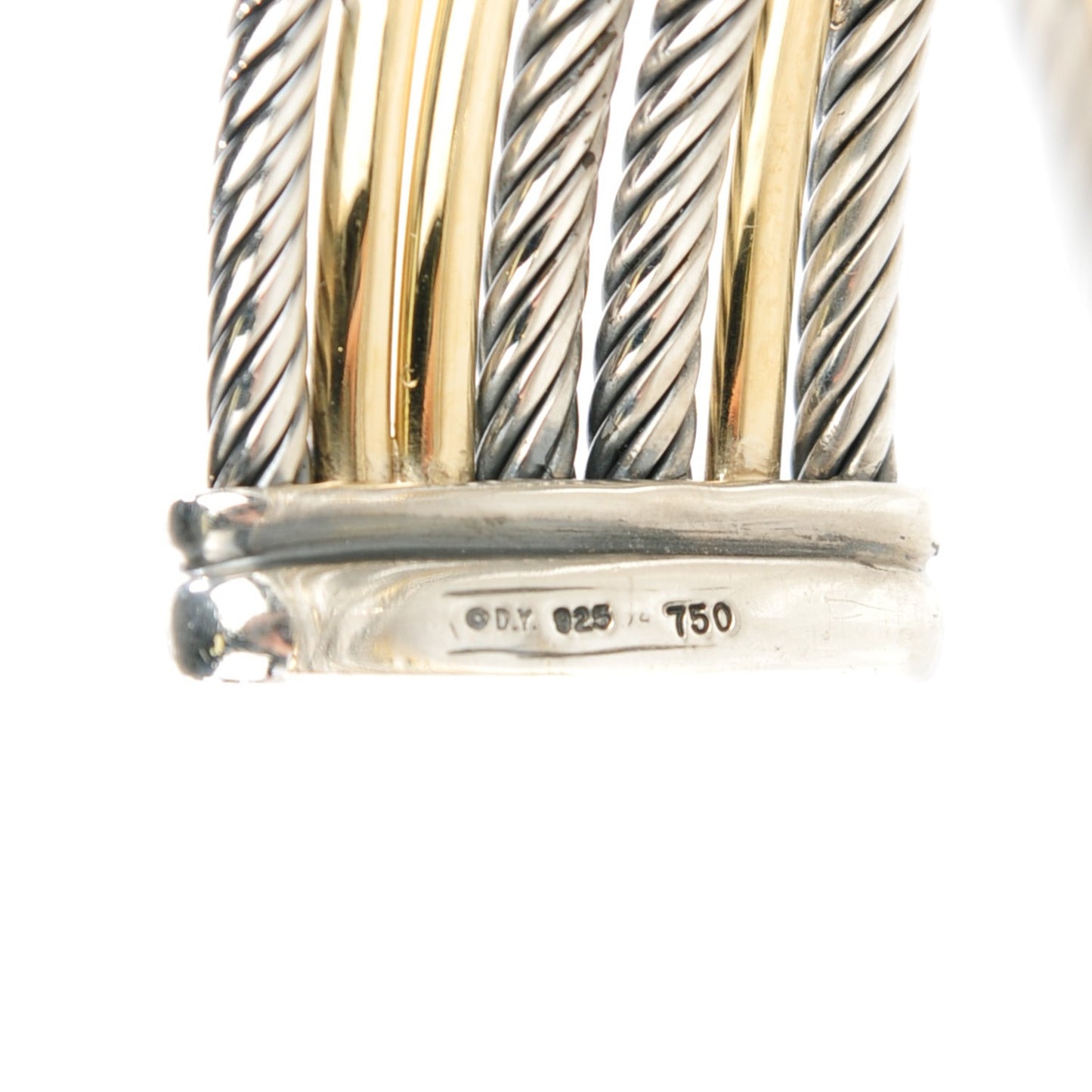 Sterling Silver 18K Yellow Gold Crossover Cuff