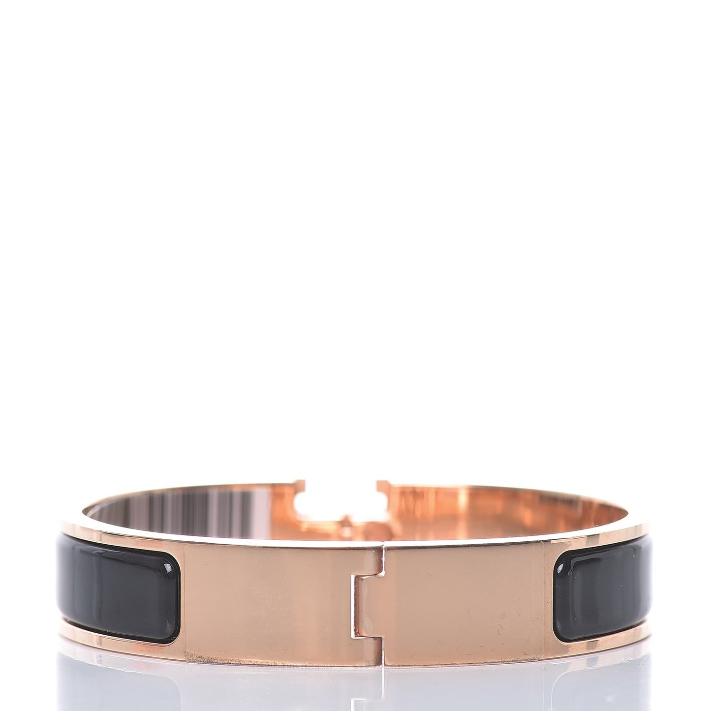Enamel Narrow Clic Clac H Bracelet PM Black