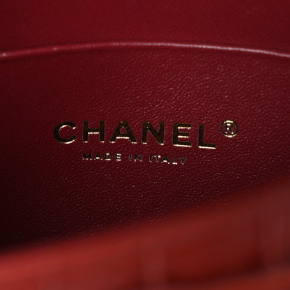 Chanel Calfskin Crocodile Embossed Turn Around Mini Top Handle Flap Burgundy 6 of 11