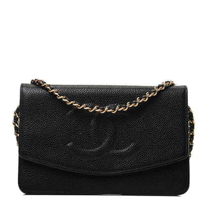 Chanel Caviar Timeless CC Wallet On Chain WOC Black 1 of 10