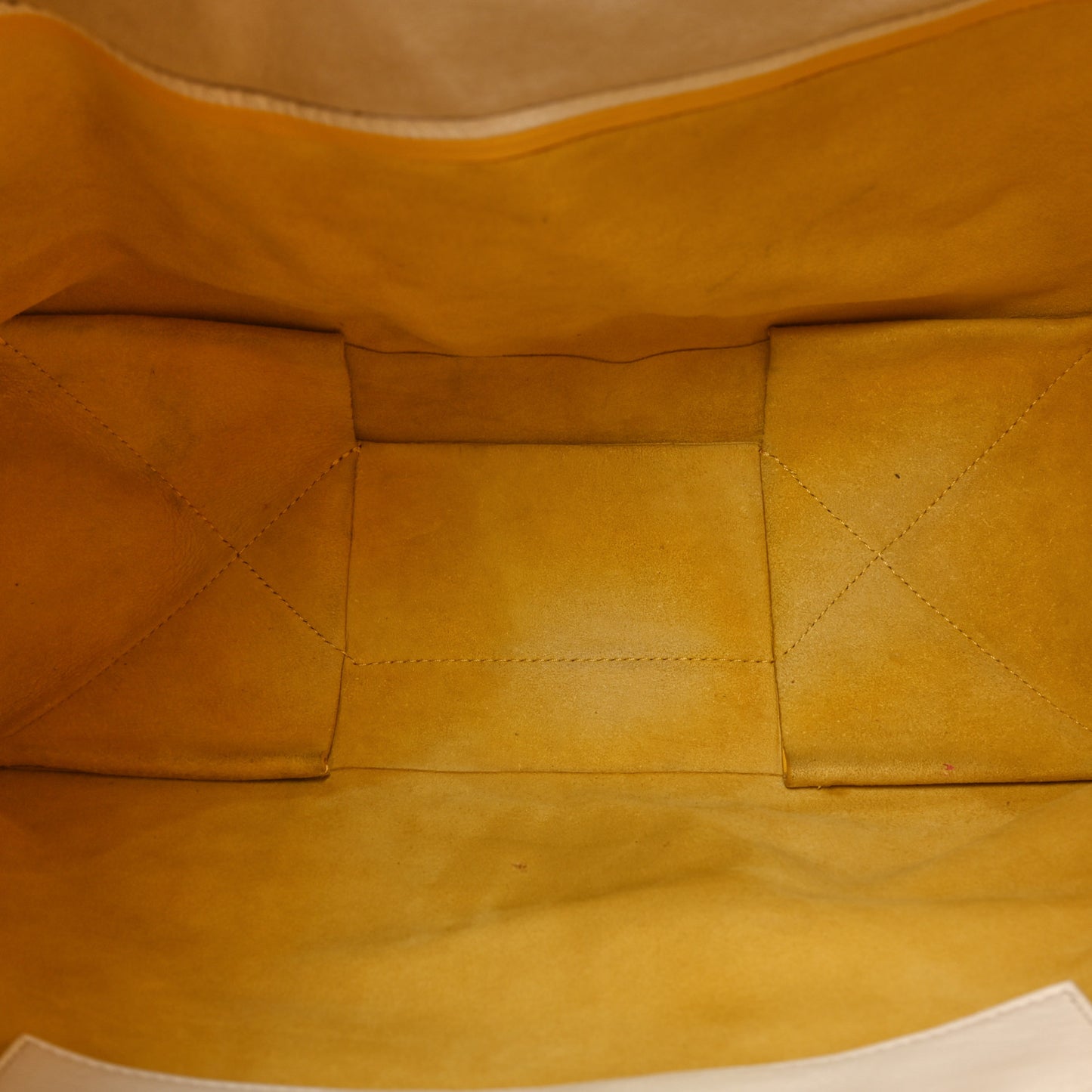 Lambskin Vertical Bi-Cabas White Sun Yellow