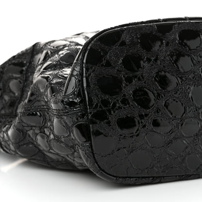 Givenchy Patent Crocodile Embossed Large Nightingale Black 8 of 11