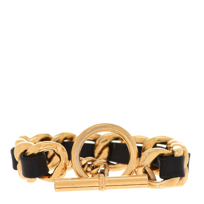 Chanel Lambskin Chain Bracelet Black Gold 3 of 5
