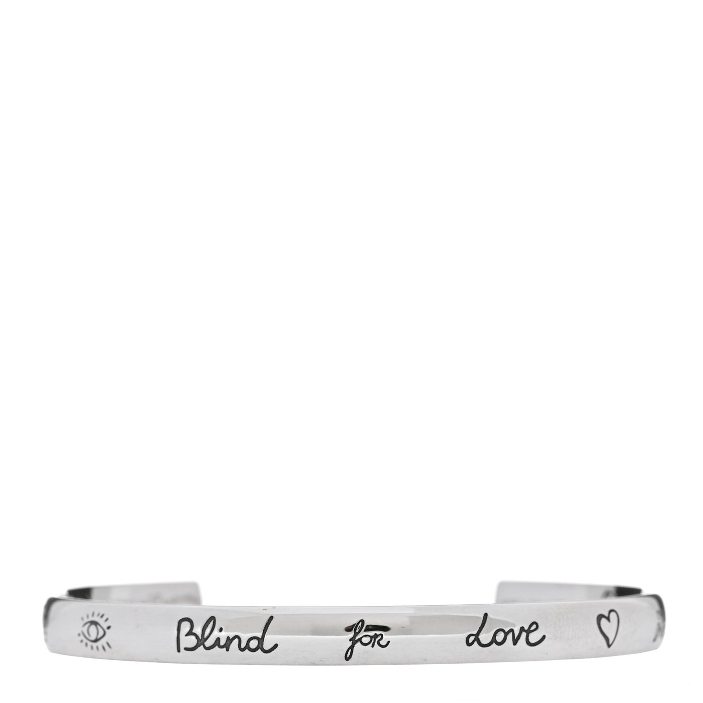 Sterling Silver Narrow Blind for Love Cuff Bracelet