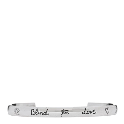 Gucci Sterling Silver Narrow Blind for Love Cuff Bracelet 1 of 3