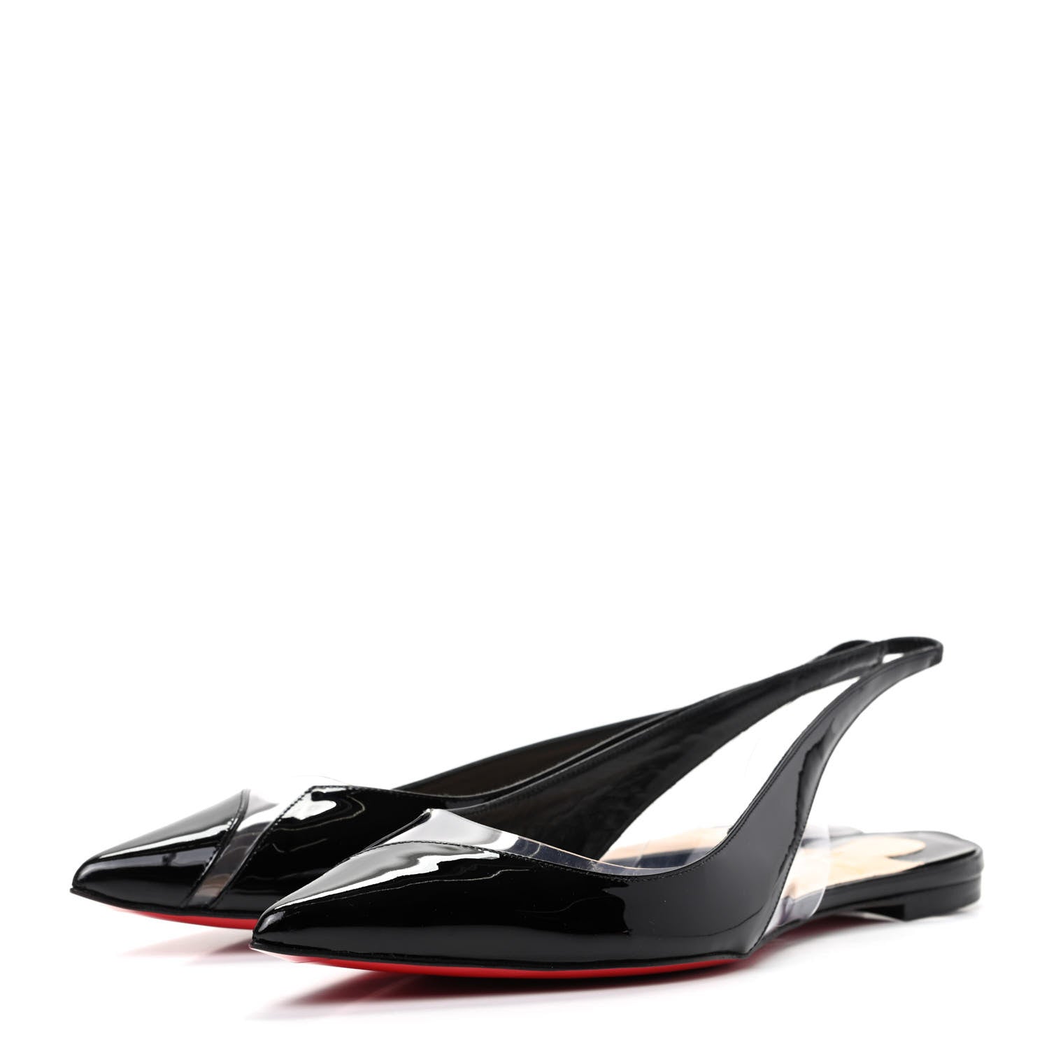 Christian Louboutin Patent PVC V Dec Flat 40 Black 3 of 9