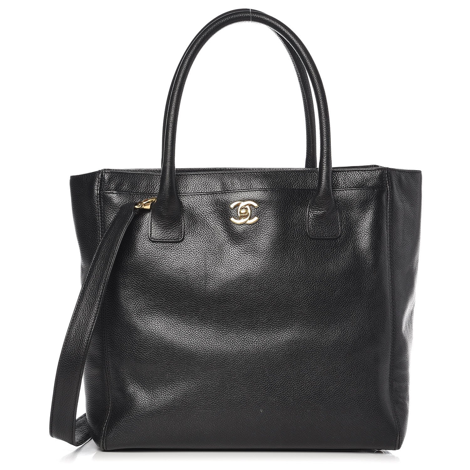 Chanel Calfskin Tall Cerf Tote Black 1 of 11