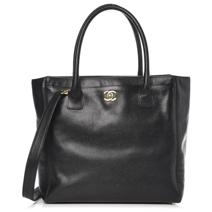 Chanel Calfskin Tall Cerf Tote Black 1 of 11