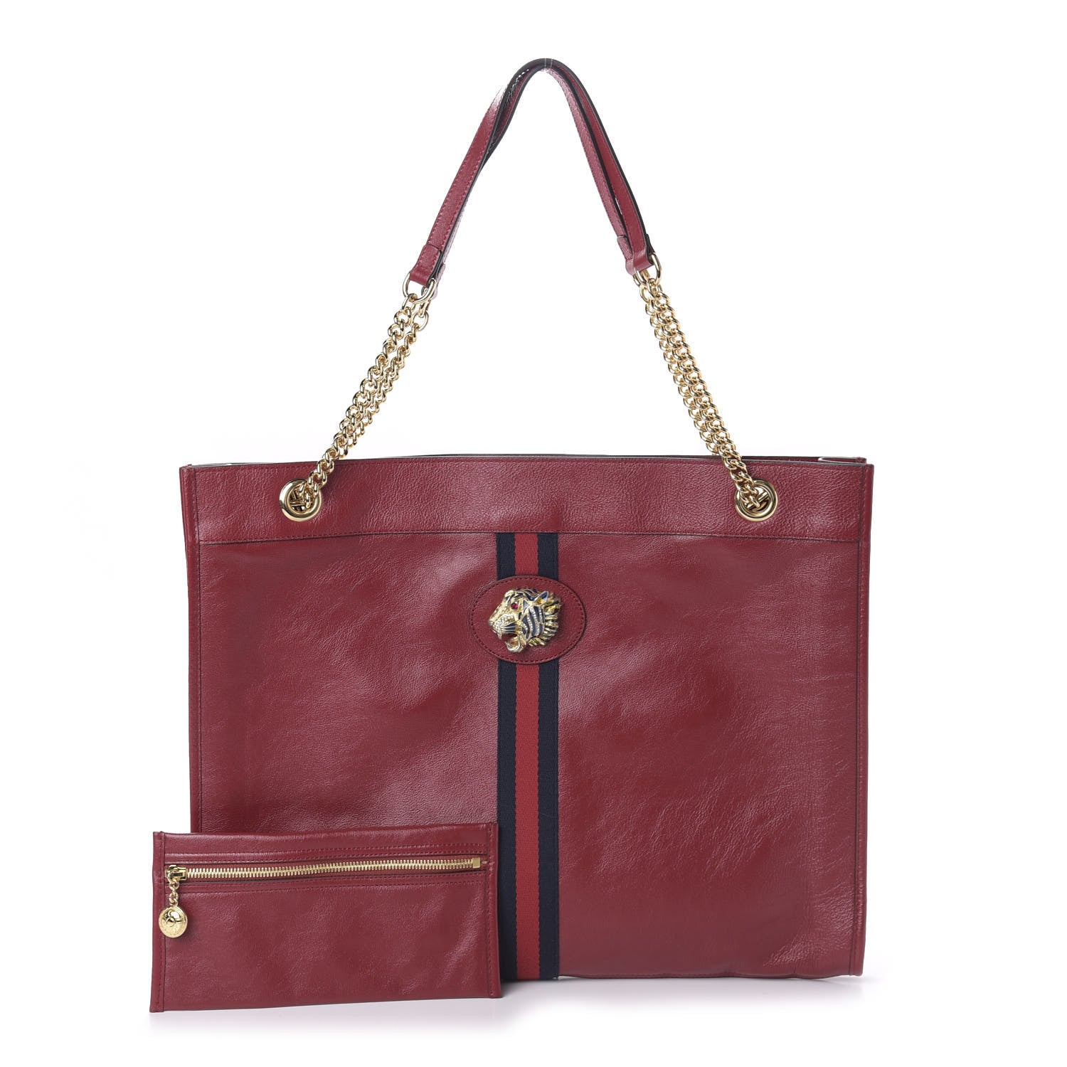 Gucci Calfskin Large Rajah Chain Tote Romantic Cherry 1 of 10