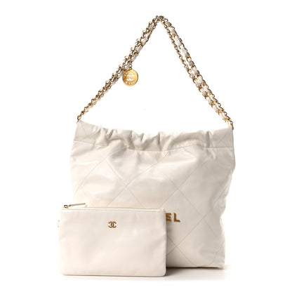 Chanel Shiny Calfskin Quilted Small Chanel 22 White 3 of 12