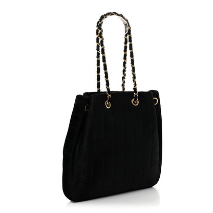 Chanel Pony Hair Stitched Chocolate Bar Shopping Tote Black 3 of 11