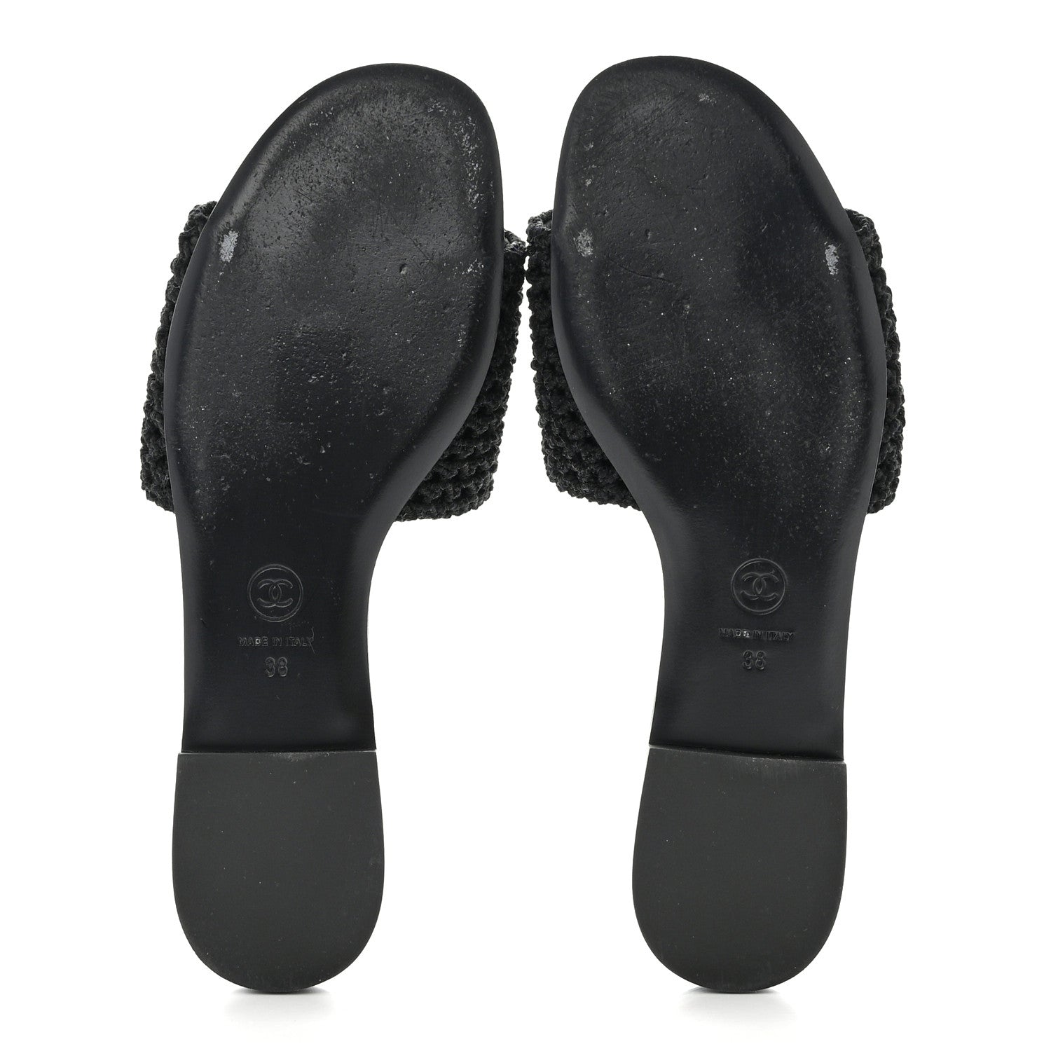 Chanel Crochet CC Mules Sandals 38 Black 5 of 9