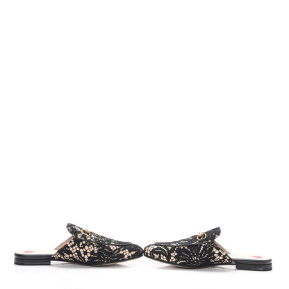 Gucci Leather Lace Horsebit Princetown Slippers 37.5 Black 6 of 12