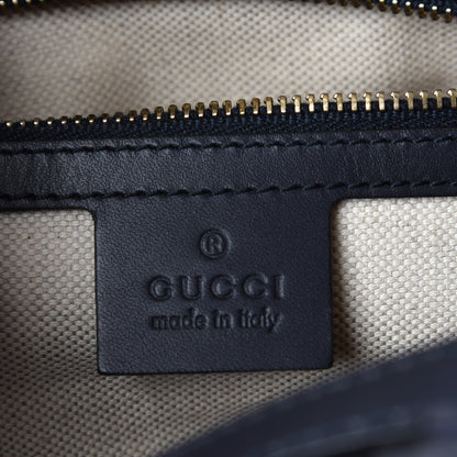 Gucci Monogram Selleria Calfskin Vintage Web Medium Boston Beige Blue 8 of 9