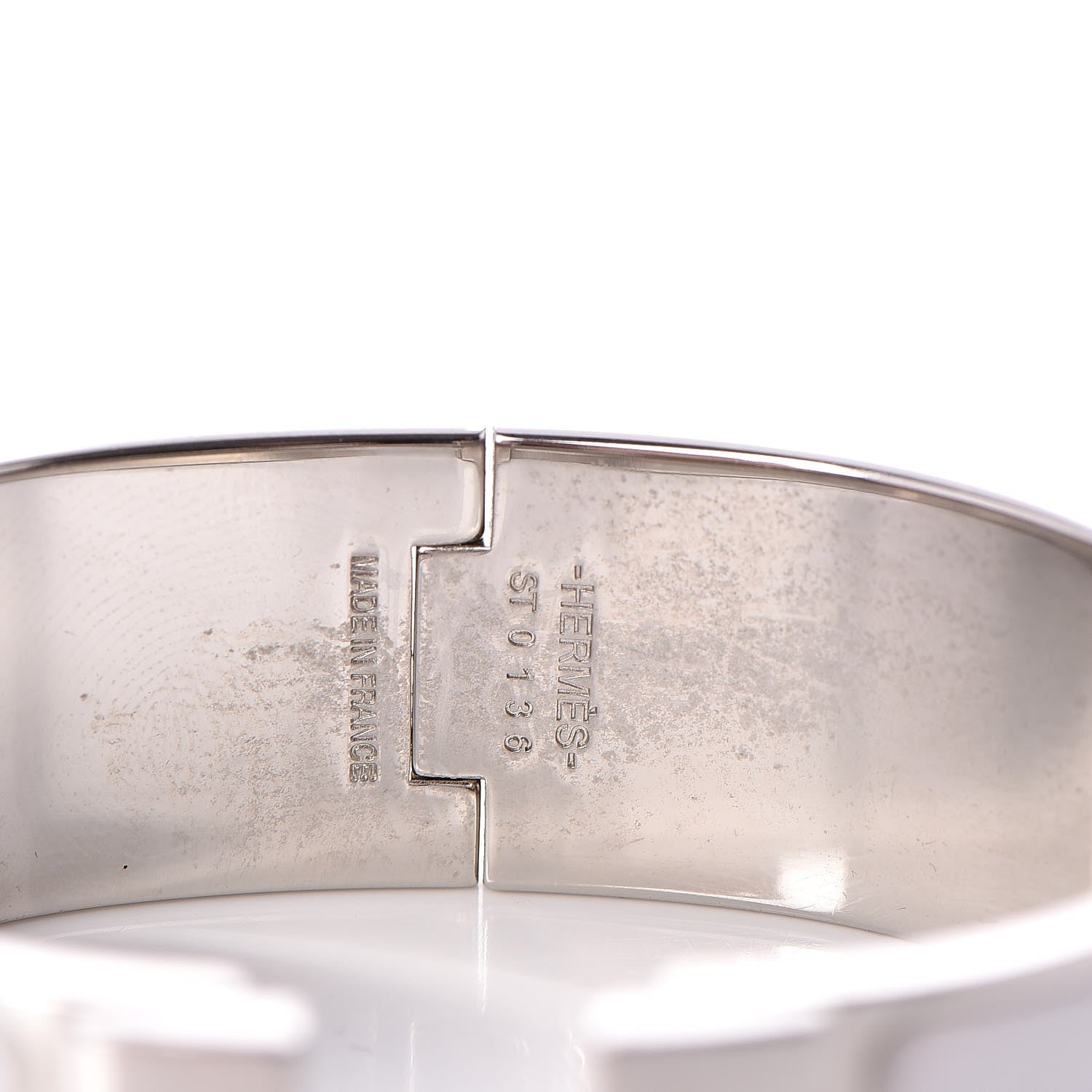 Hermes Enamel Wide Clic Clac H Bracelet GM White 5 of 6