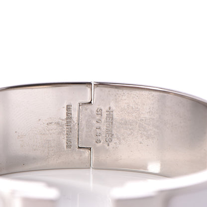 Hermes Enamel Wide Clic Clac H Bracelet GM White 5 of 6