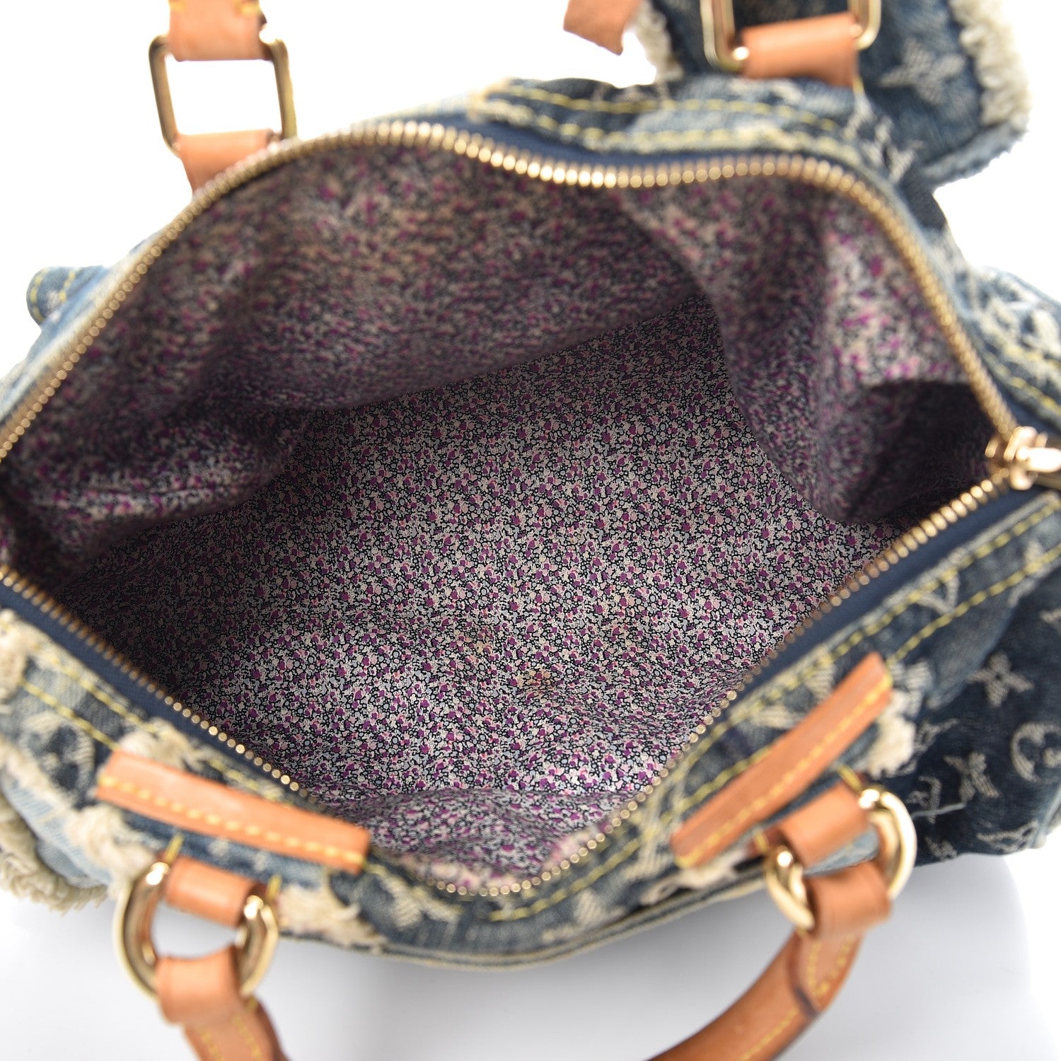 Louis Vuitton Denim Patchwork Speedy 30 Blue 5 of 8