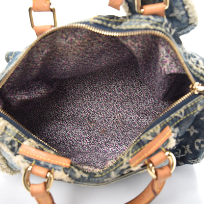Louis Vuitton Denim Patchwork Speedy 30 Blue 5 of 8