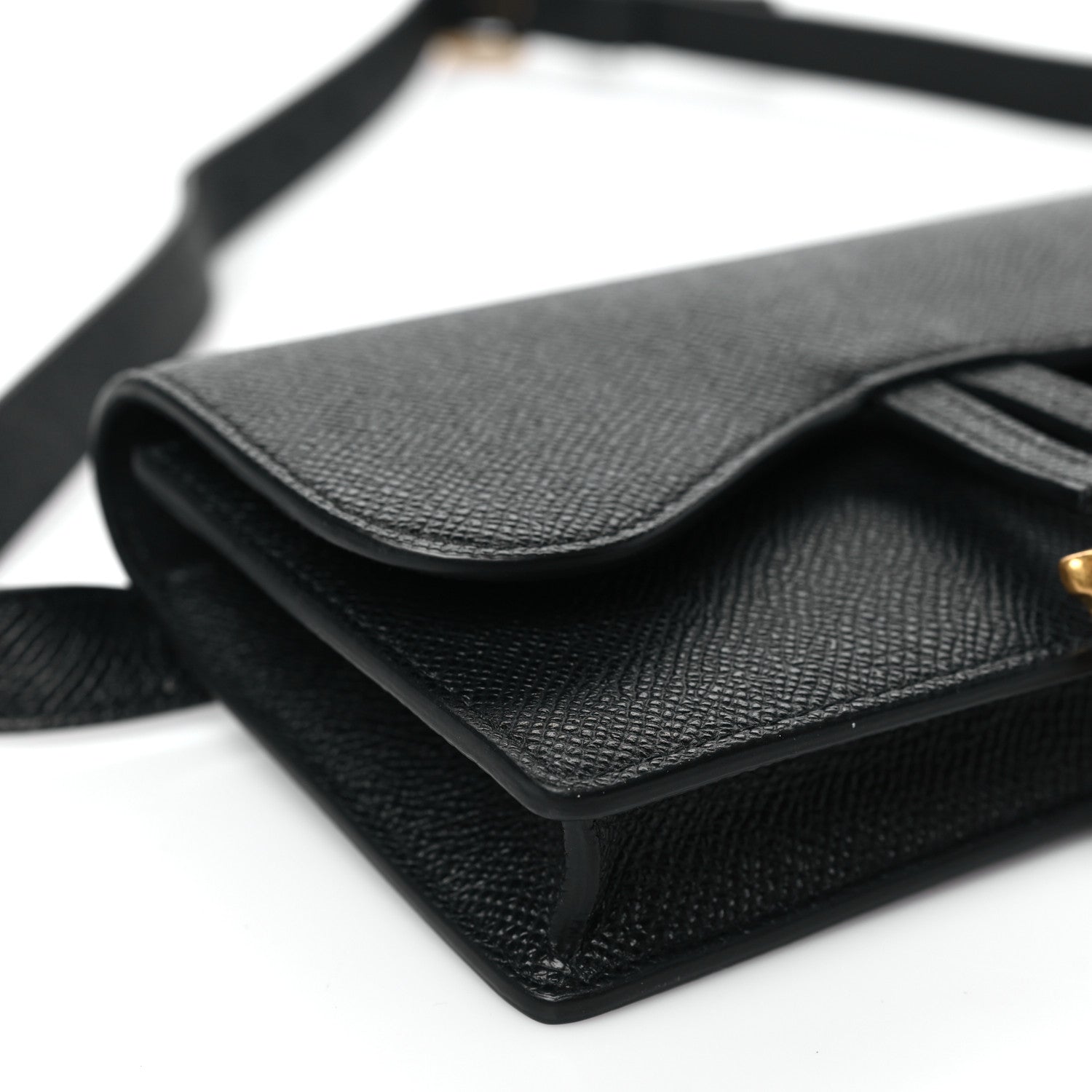 Christian Dior Grained Calfskin Saddle Belt Bag Black Black 9 of 10