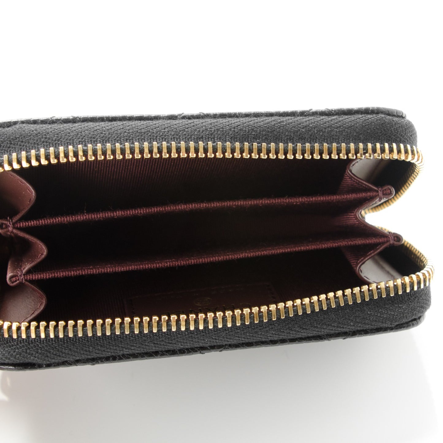 Caviar Quilted Zip Coin Purse Black