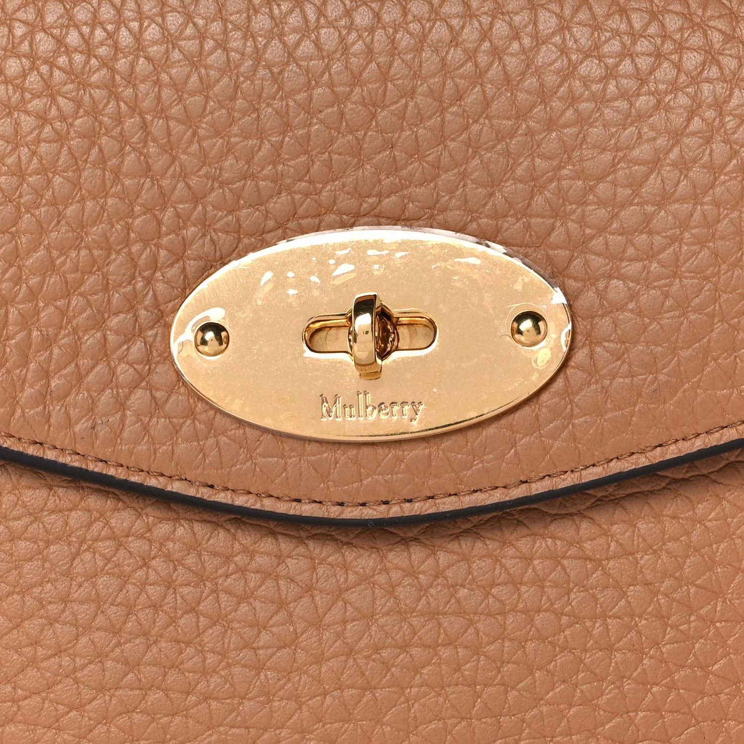 Mulberry Heavy Grain Calfskin Large Darley Cosmetic Pouch Sable 10 of 10