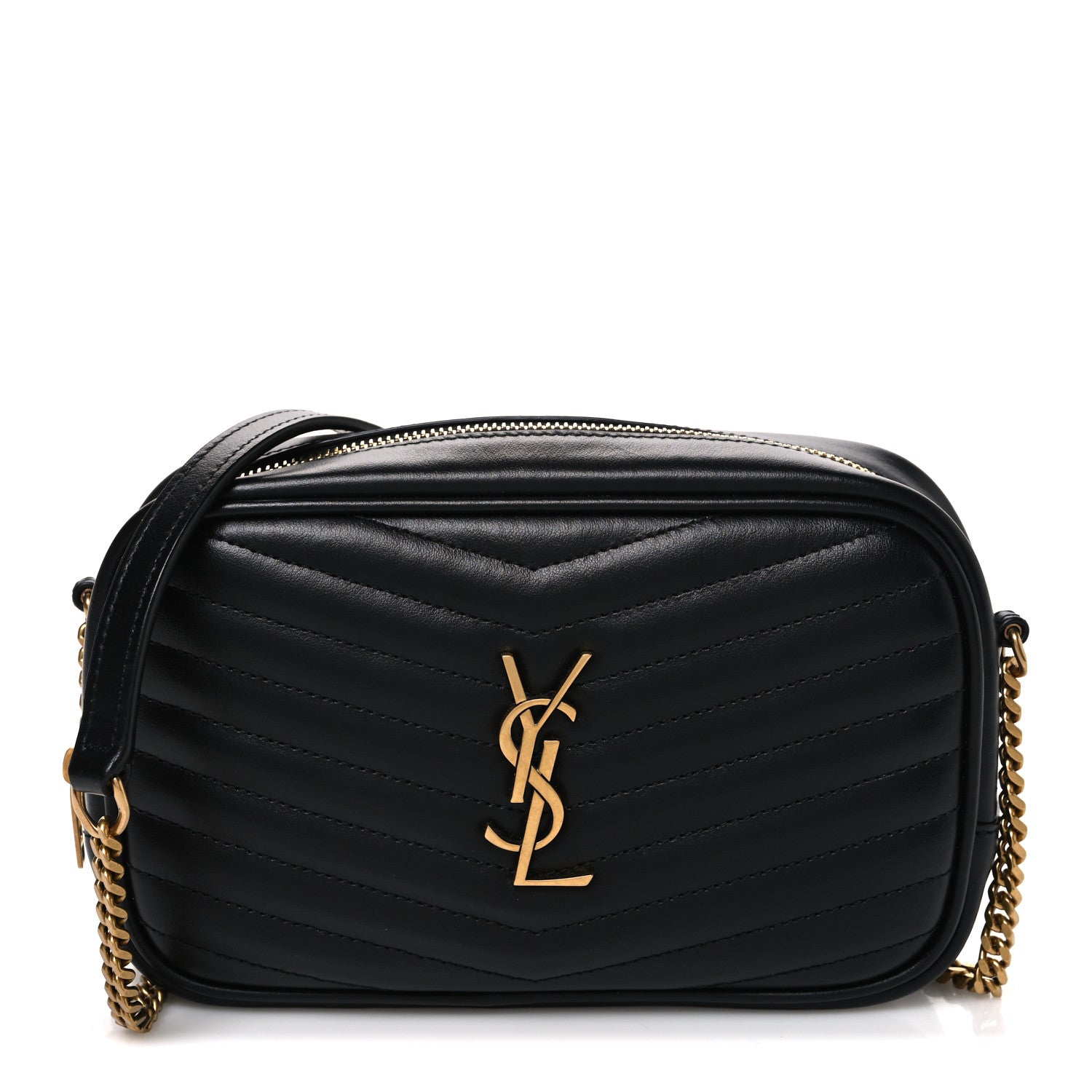Saint Laurent Calfskin Matelasse Monogram Mini Lou Camera Bag Black 1 of 11