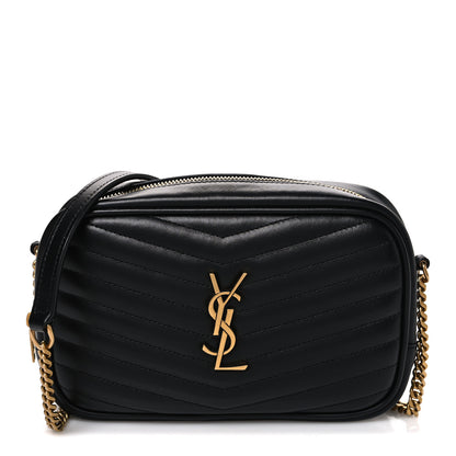 Saint Laurent Calfskin Matelasse Monogram Mini Lou Camera Bag Black 1 of 11