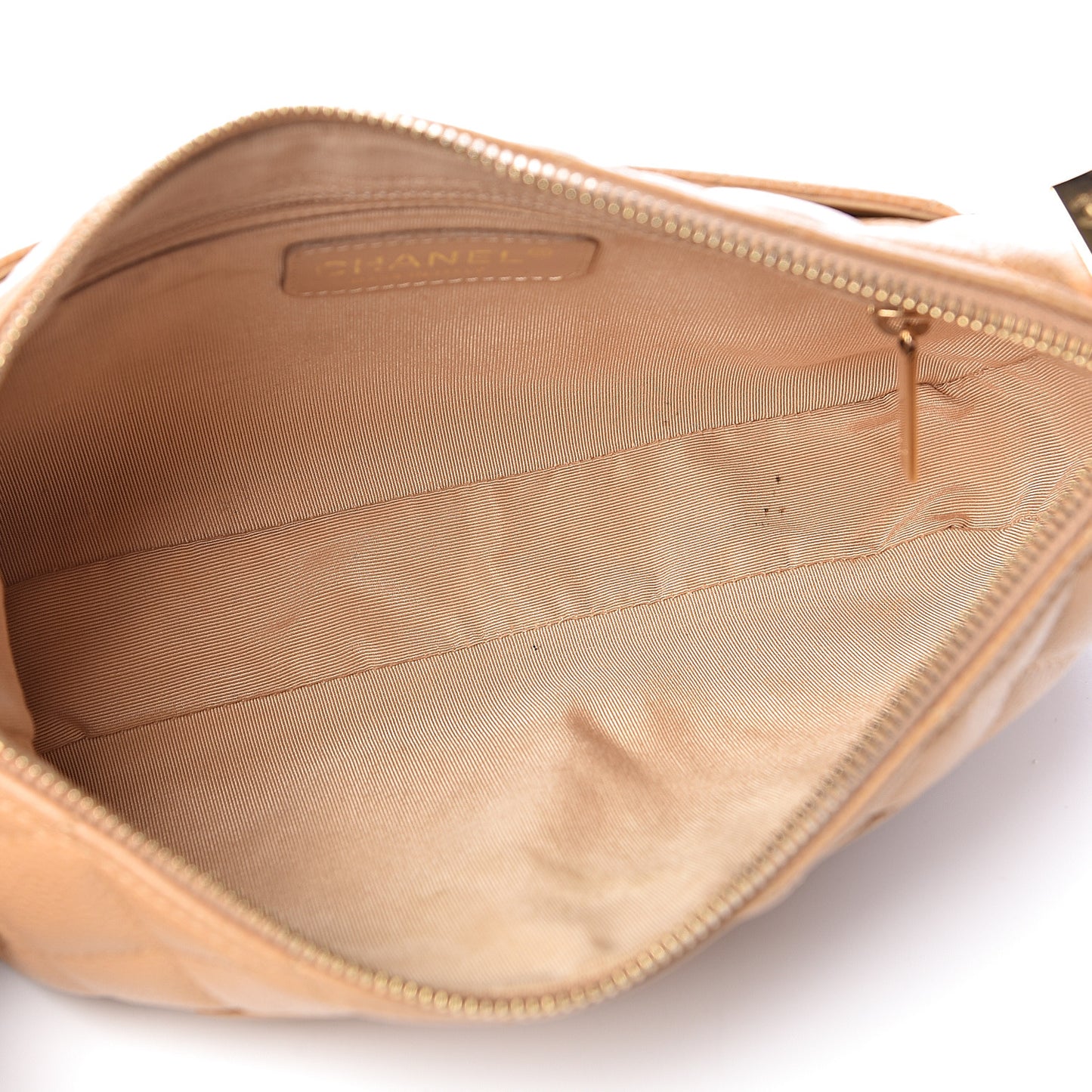 Caviar Quilted CC Shoulder Bag Beige