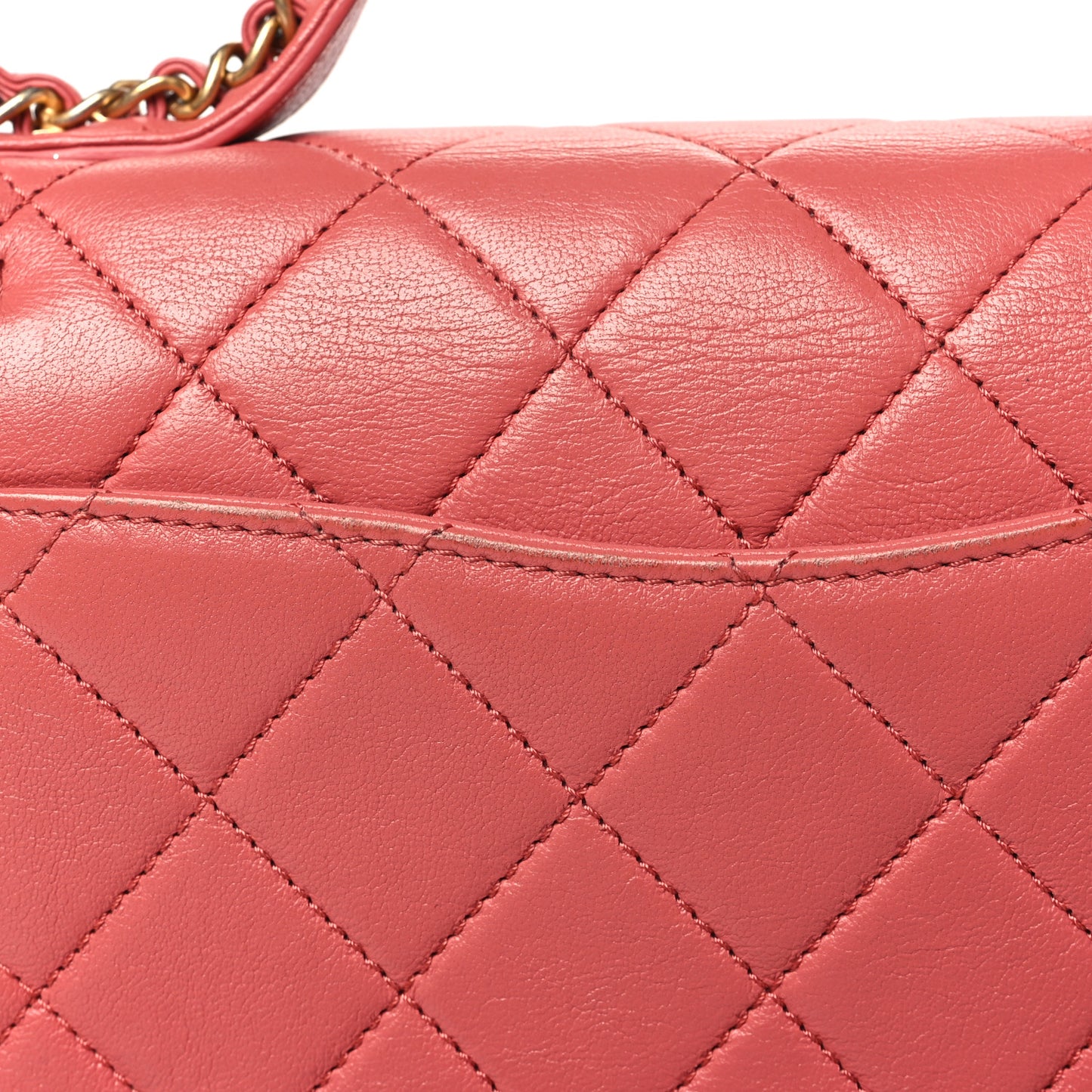 Lambskin Quilted Small Chain Infinity Top Handle Flap Pink