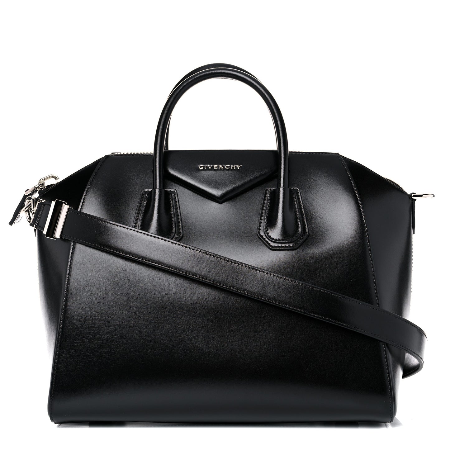 Shiny Lord Calfskin Medium Antigona Black