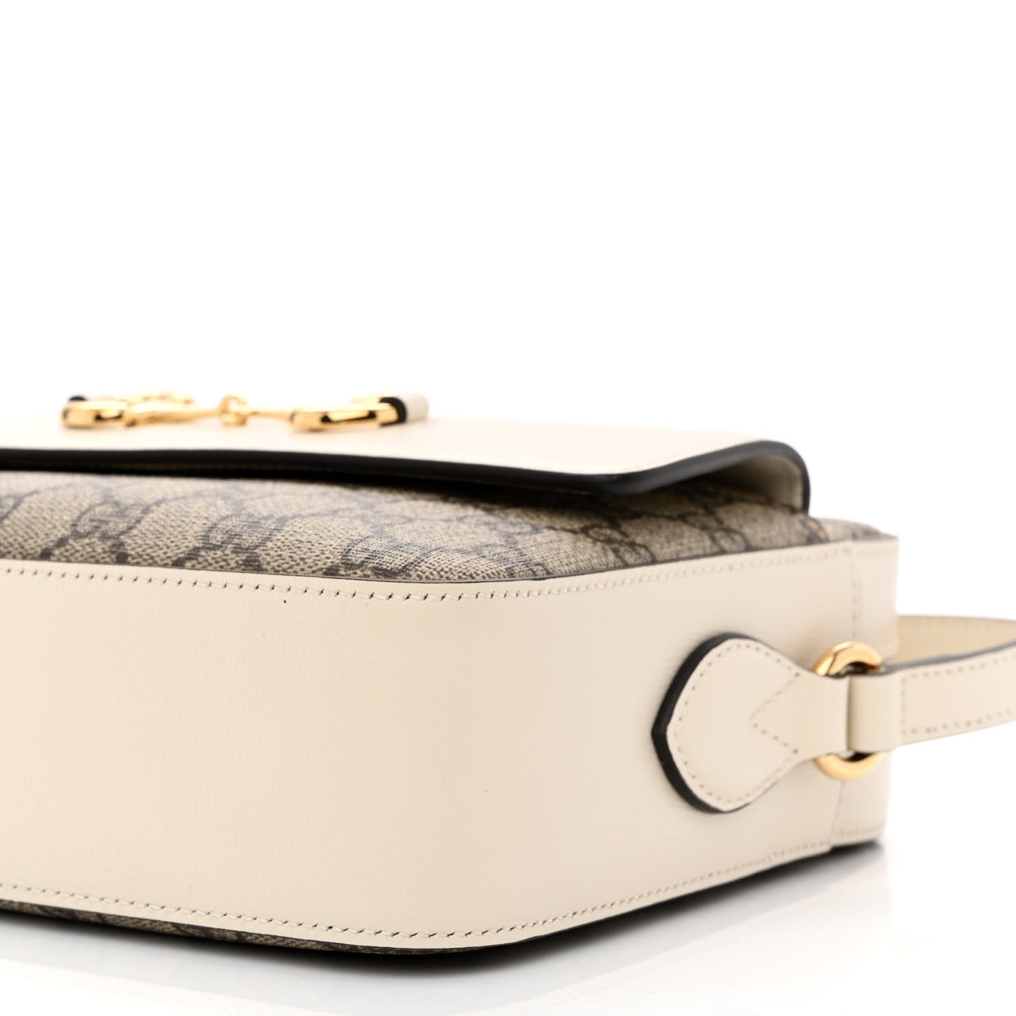 GG Supreme Monogram Small Horsebit 1955 Shoulder Bag Beige Mystic White