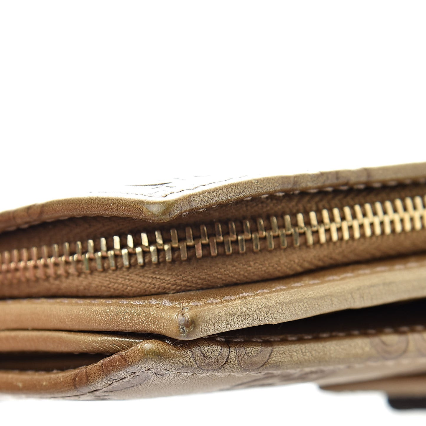 Metallic Guccissima Abbey Continental Wallet Gold