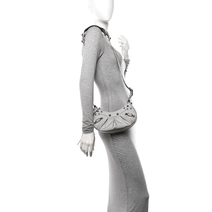 Balenciaga Sparkling Fabric Le Cagole Shoulder Bag XS Silver 2 of 14