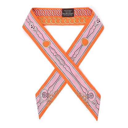 Hermes Silk Maillons Twilly Orange Vieux Rose Gold 1 of 5