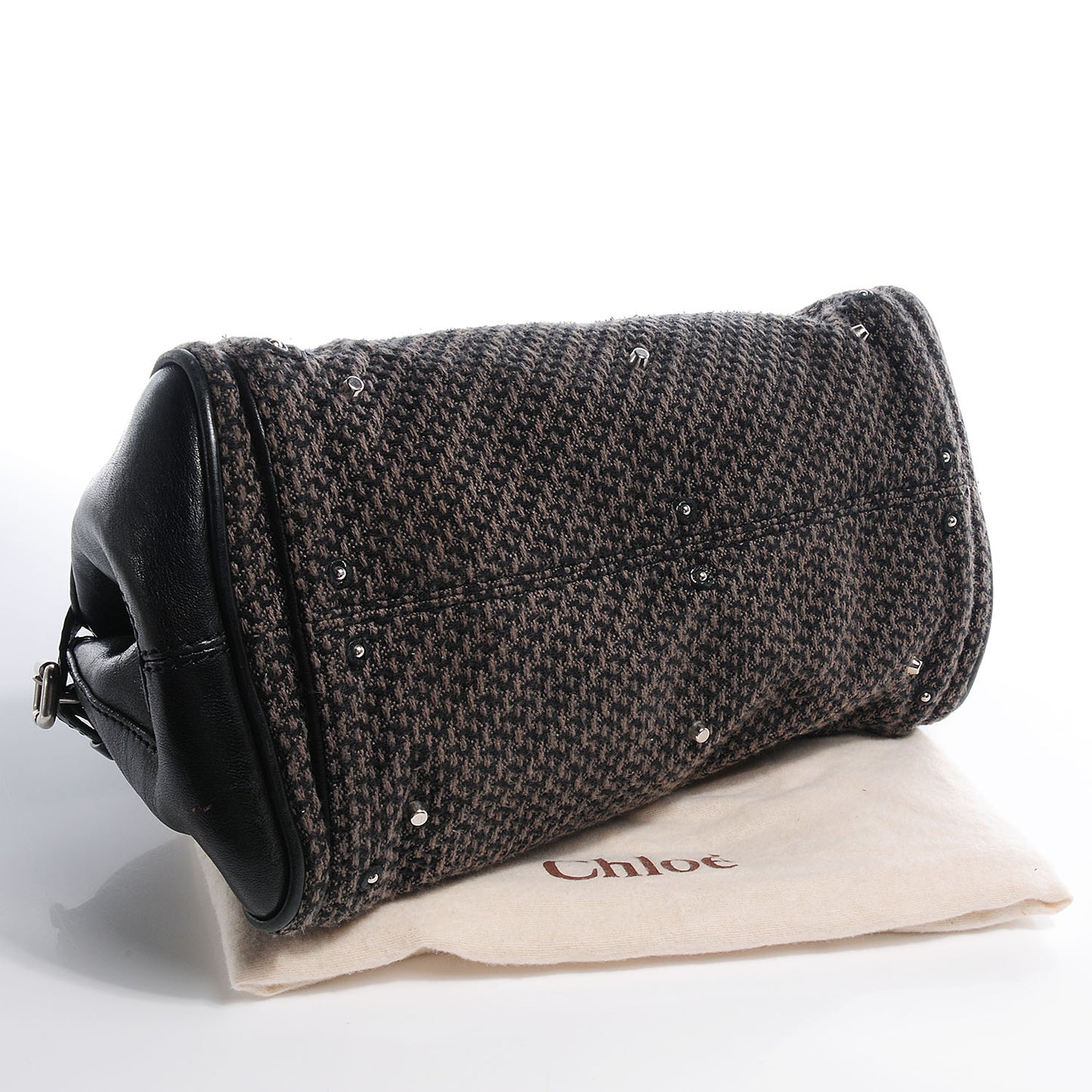 Leather Tweed Paddington Satchel Black