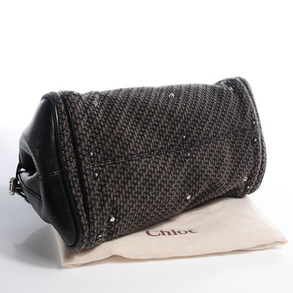 Chloe Leather Tweed Paddington Satchel Black 4 of 7