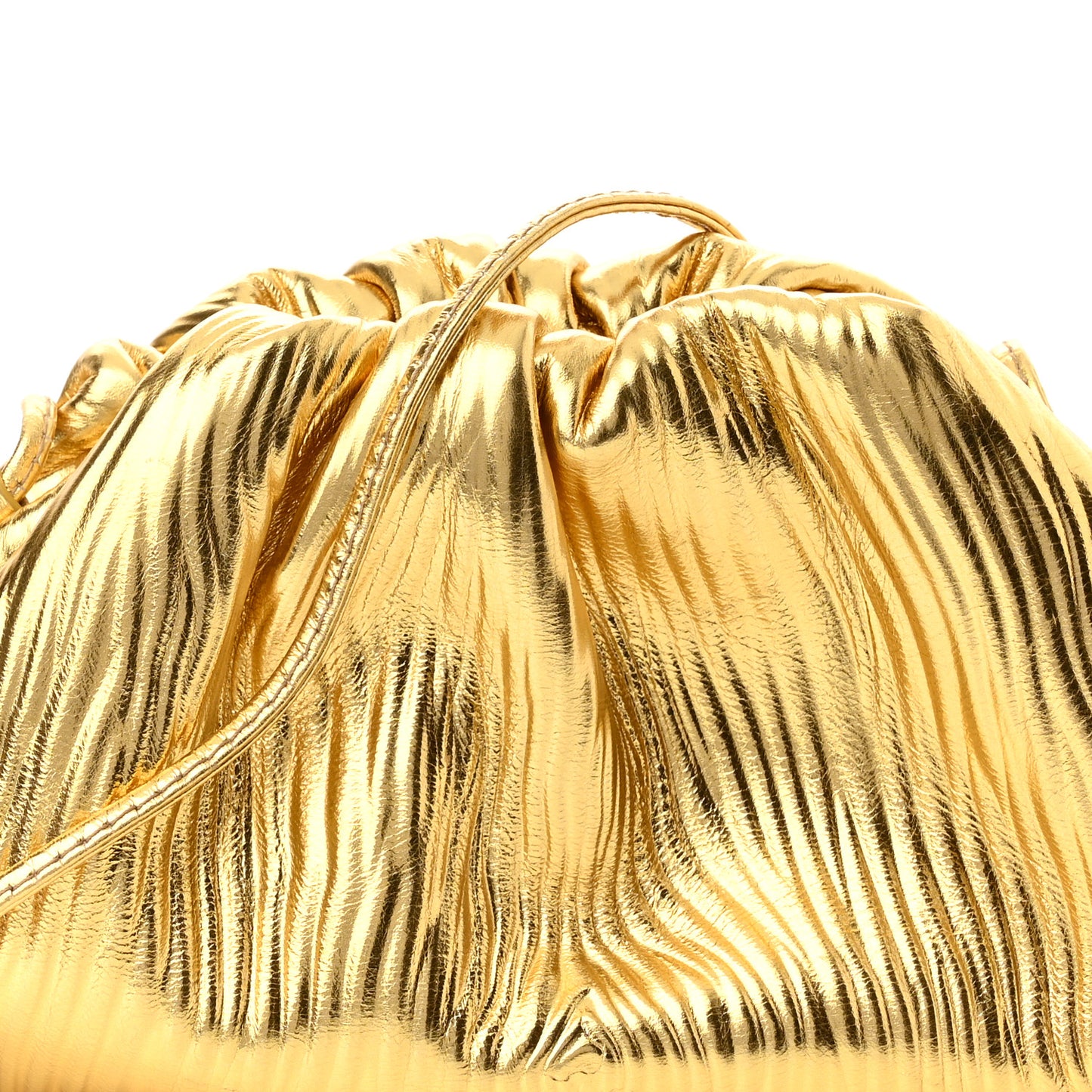 Metallic Bark Calfskin The Mini Pouch Gold