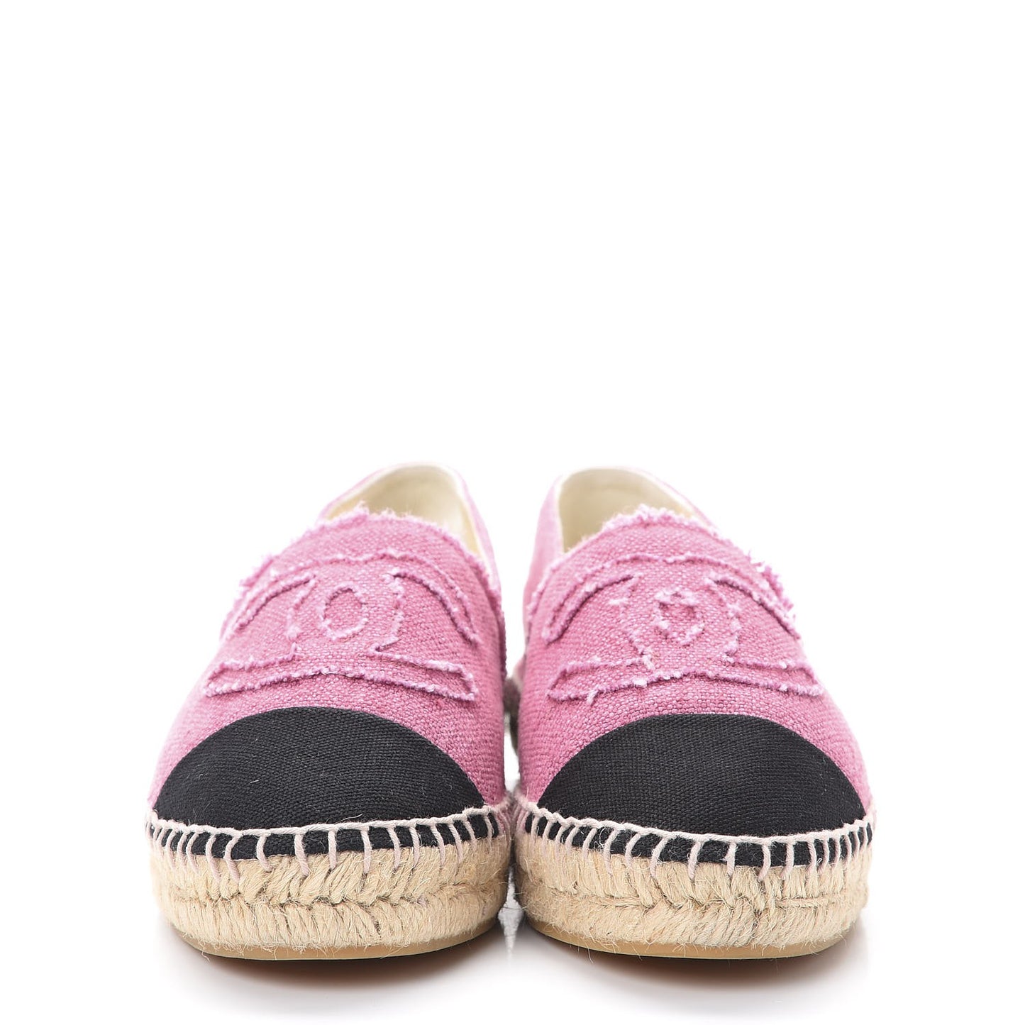 Linen CC Espadrilles 38 Pink Black
