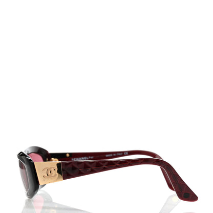 Chanel Acetate Rectangle Sunglasses 5014 Burgundy 3 of 9