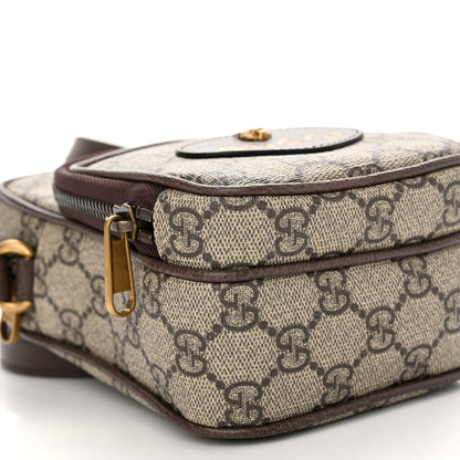 Gucci GG Supreme Monogram Mini Neo Vintage Double Zip Messenger Bag Beige New Acero Crop 10 of 12