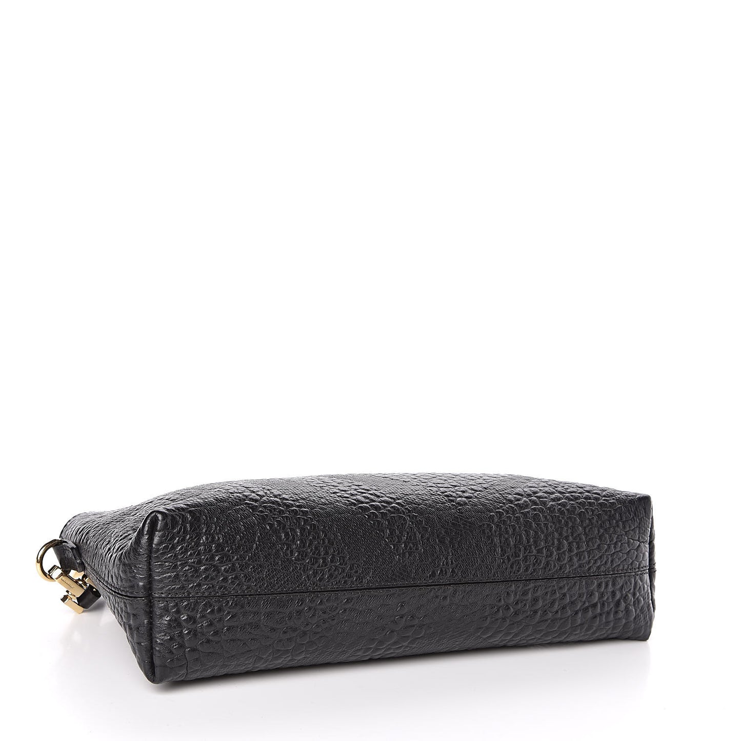 Signature Grain Calfskin Check Embossed Small Chichester Crossbody Clutch Bag Black