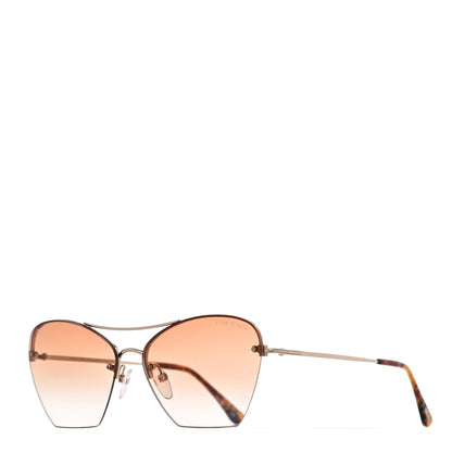 Tom Ford Annabel Aviator Sunglasses TF507 Gold Brown 1 of 7