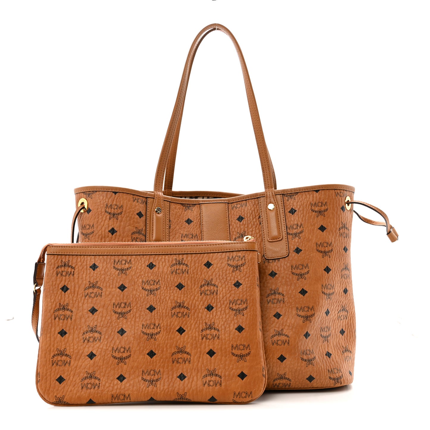 Visetos Medium Liz Reversible Shopper Tote Cognac