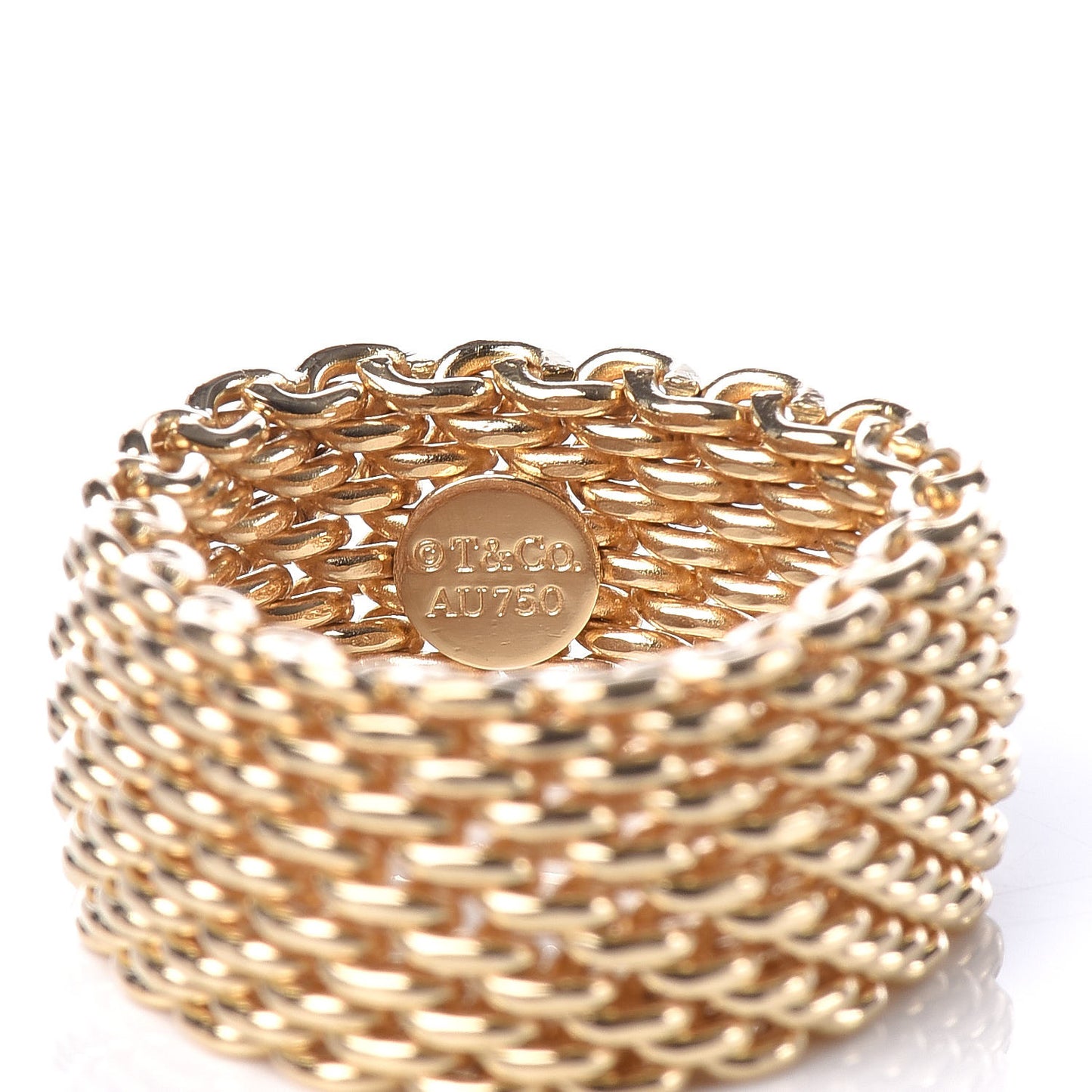 18K Yellow Gold Wide Somerset Mesh Ring 55 7.25