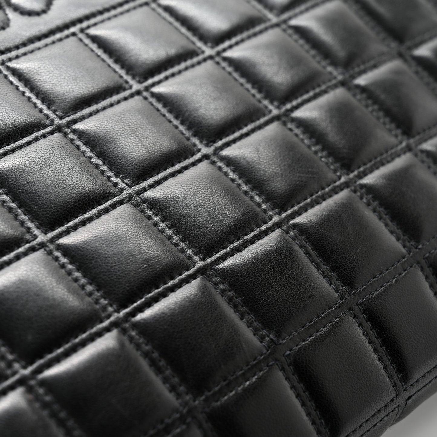 Lambskin Crystal CC Quilted Clutch Black
